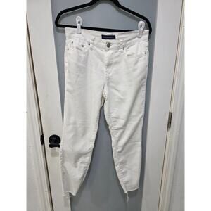 Aeropostale White High Rise Skinny Jeans Size 2 Frayed Hem